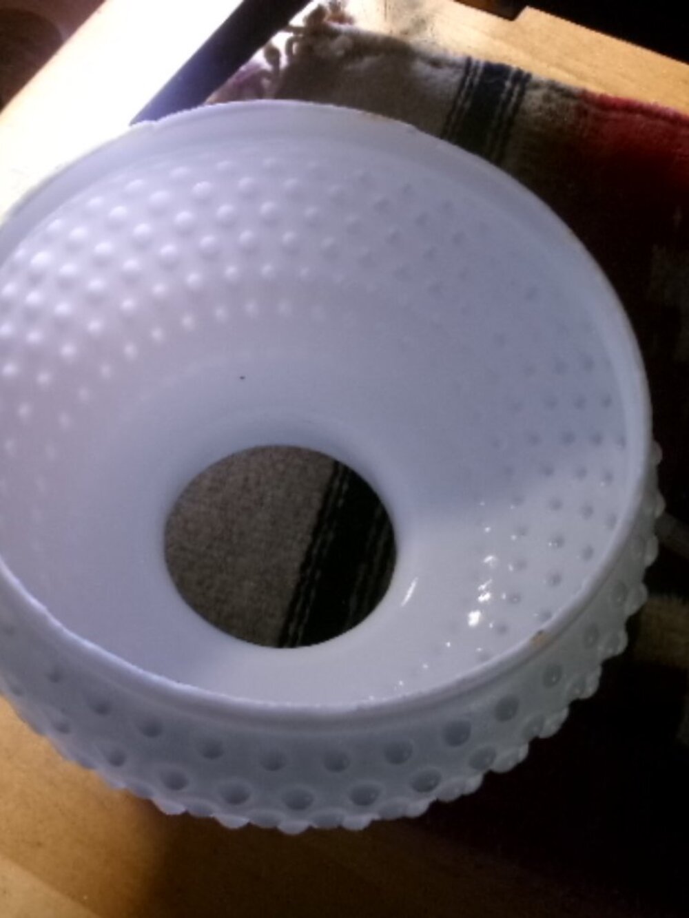 VTG HOBNAIL WHITE 7 IN FITTER SHADE FOR KEROSENE LAMP STUDENT LAMP - Picture 3 of 5